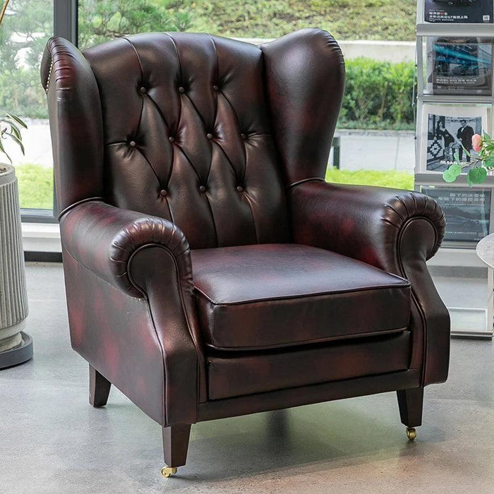 Elegant Leather Wingback Chair for Modern Living Areas