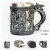 Skull Viking Pirate Resin Stainless Steel Tankard - Versatile Drinkware and Decor Piece