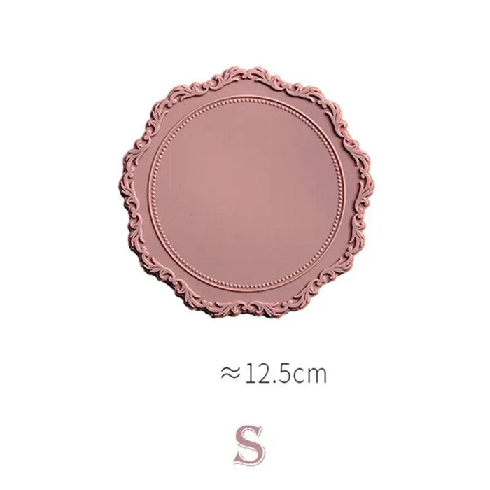 Embossed Elliptic Flower Silicone Placemat Set for Stylish Table Settings