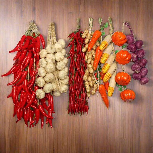 Realistic Hanging Foam Fruit and Seafood Décor for Home and Event Enhancement