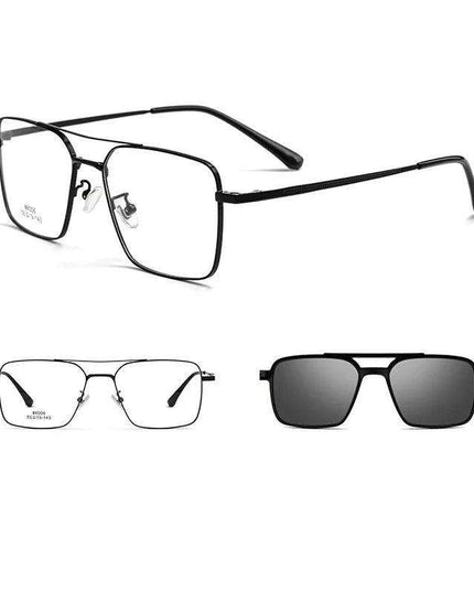Sleek Polarized Titanium Clip-On Aviator Shades