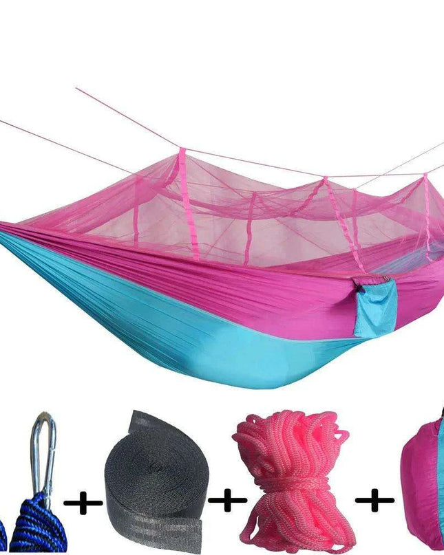 Outdoor Adventure Hammock with Insect Protection - Lightweight Portable Hanging Bed for Camping Comfort
