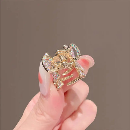 Mini Rhinestone Bow Hair Claw Clip — Lightweight Daily Hair Accessory