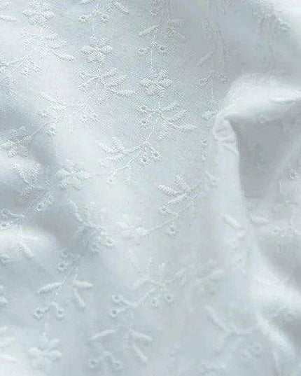 Elegant 100% Cotton White Lace Material