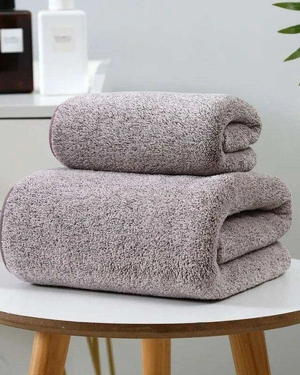 Plush Bamboo Charcoal Coral Velvet Bath Towels - Ultra-Soft, Quick-Drying Microfiber Sets for Adult Relaxation and Home Use