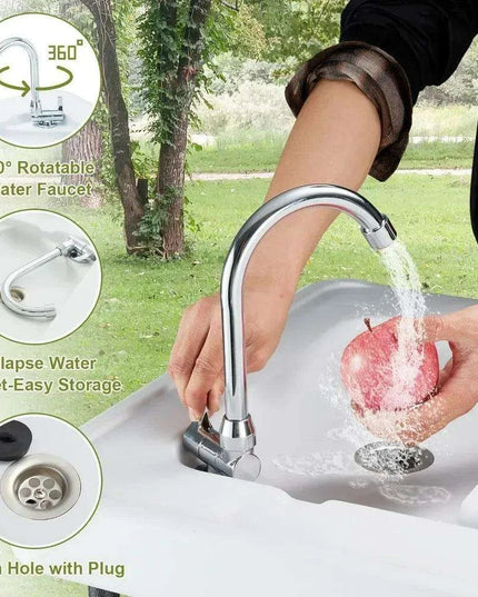 Portable Folding Fish Cleaning Table with Sink and Sprayer - Ideal for Outdoor Activities, Camping, and Fishing