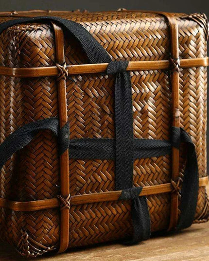 Bamboo Weave Outdoor Tea Ceremony Storage Trunk - Perfect for Nature Lovers