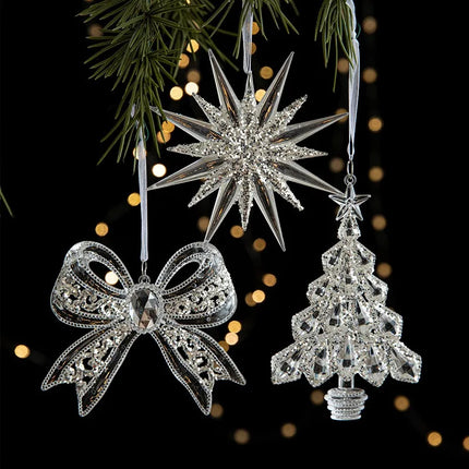 Transparent Acrylic Ice Crystal Tree Pendant – Christmas Ornament