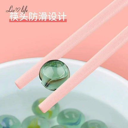 Elegant Pink Cherry Blossom Alloy Chopsticks - Perfect Pair for Hot Pot and Sushi Dining