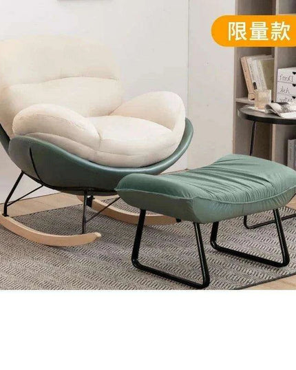 Plush Velvet Nordic Rocking Chair - Elegant Lounge Seating for Ultimate Relaxation