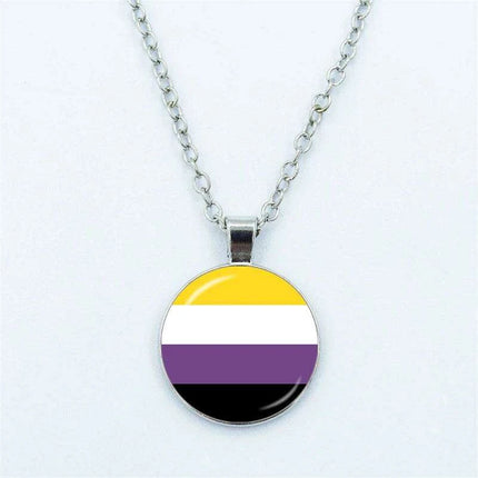 Vibrant Customizable Rainbow Glass Pendant Necklace for Love and Pride Celebration