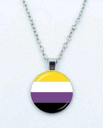 Vibrant Customizable Rainbow Glass Pendant Necklace for Love and Pride Celebration