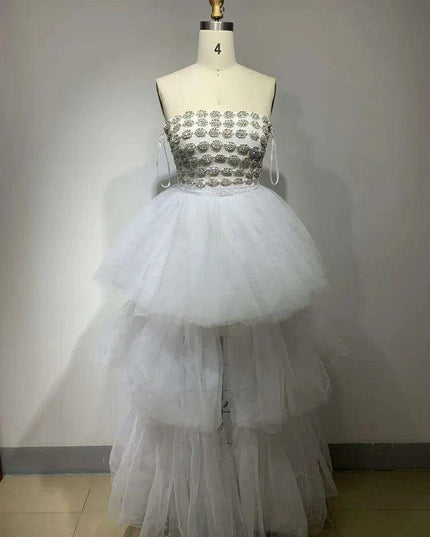 Radiant Crystal-Embellished Bodycon Maxi Dress