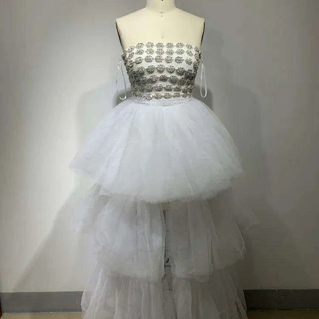 Radiant Crystal-Embellished Bodycon Maxi Dress