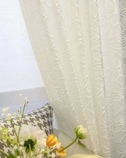 Luxurious Customizable White Tulle and Lace Window Treatments for Sophisticated Interiors