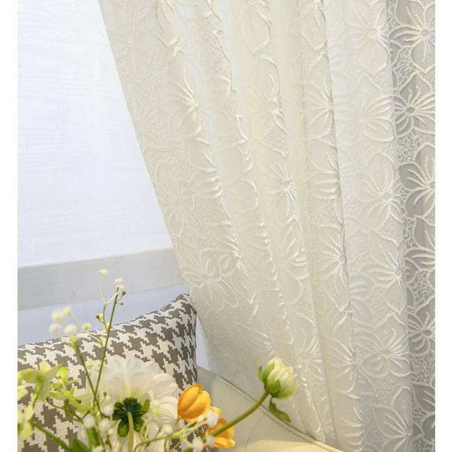 Luxurious Customizable White Tulle and Lace Window Treatments for Sophisticated Interiors