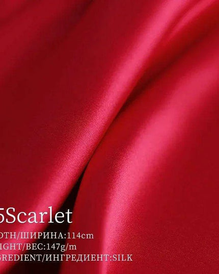 Opulent Red Raspberry 30 Momme Heavy Satin Silk Fabric for Sophisticated Dressmaking and Couture Creations