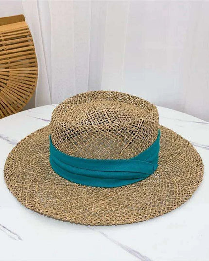 Chic Adjustable Wide Brim Straw Hat for Women - Stylish Sun Protection Beach Accessory Available in 50 Colors