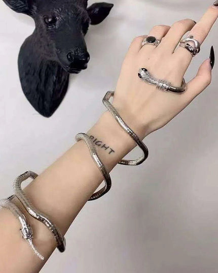 Edgy Bendy Snake Jewelry Set - Punk Chic for Everyone
