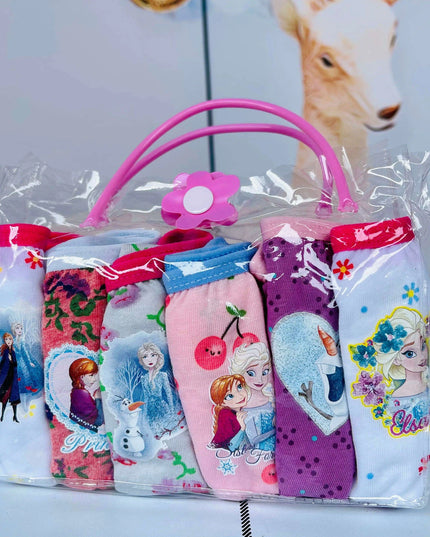 6-Pack Kids Cotton Underwear with Favorite Cartoon Characters - Spiderman, Mickey Mouse, Elsa, and Cars Designs