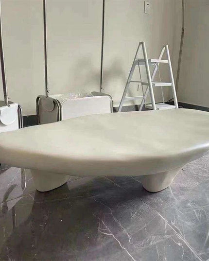 Minimalist Japanese-Inspired Oval Coffee Table