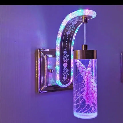 Trendy Acrylic Wall Lamp, Elegant Floral Design Sconce for Bedroom, Ha