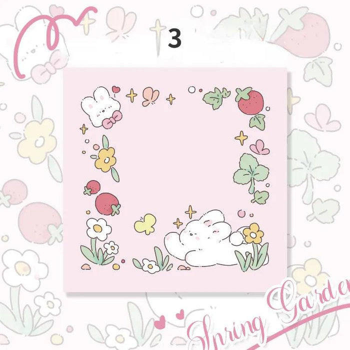 Floral Charm Pocket Memo Set - 100 Sheets, 8x8cm, 66g