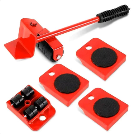 5-Piece Heavy-Duty Furniture Lifter & Mover Roller Set — 360° Swivel Wheels