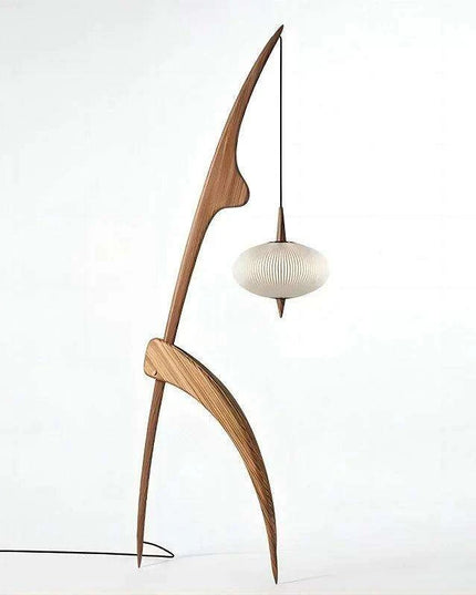 Stylish Adjustable Walnut Wood Floor Lamp for Modern Interiors
