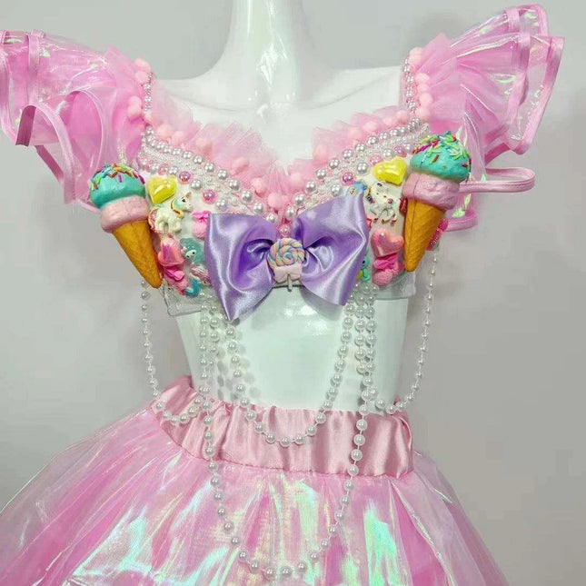 Glamorous Pink Sequin Dancewear - Women's Nightclub Outfit