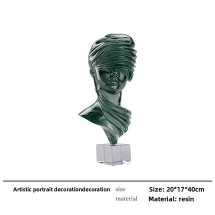 Modern Figurine Transparent Resin Male Bust Statue Abstract Man Bust S
