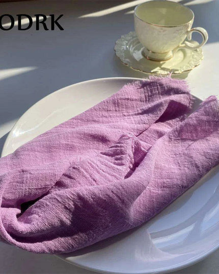 Sophisticated 10-Piece Linen-Cotton Blend Napkin Set