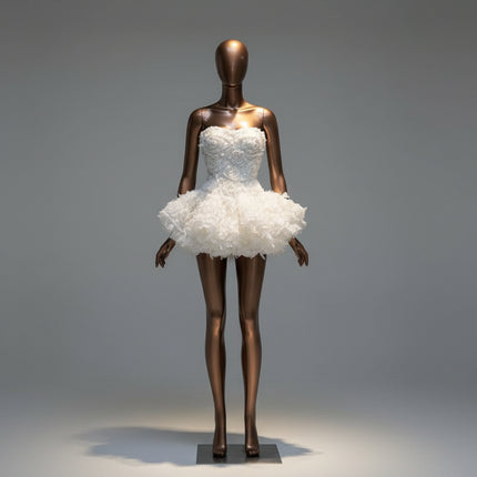 Luxury Bandeau Puff Sleeve Mini Dress — High-End Party Gown for Elegant Occasions