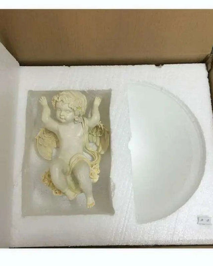Charming Beige Angelic Resin LED Wall Light - Stylish E27 Home Illumination Fixture