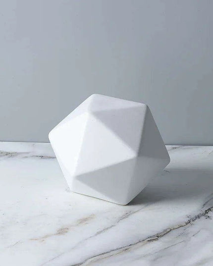 Elegant Marbled Ceramic Geometric Polyhedron Decorative Ball