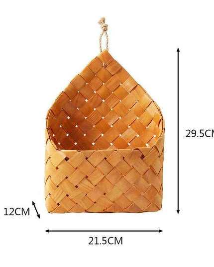 Woven Bamboo Wall Baskets for Elegant Plant and Flower Arrangement