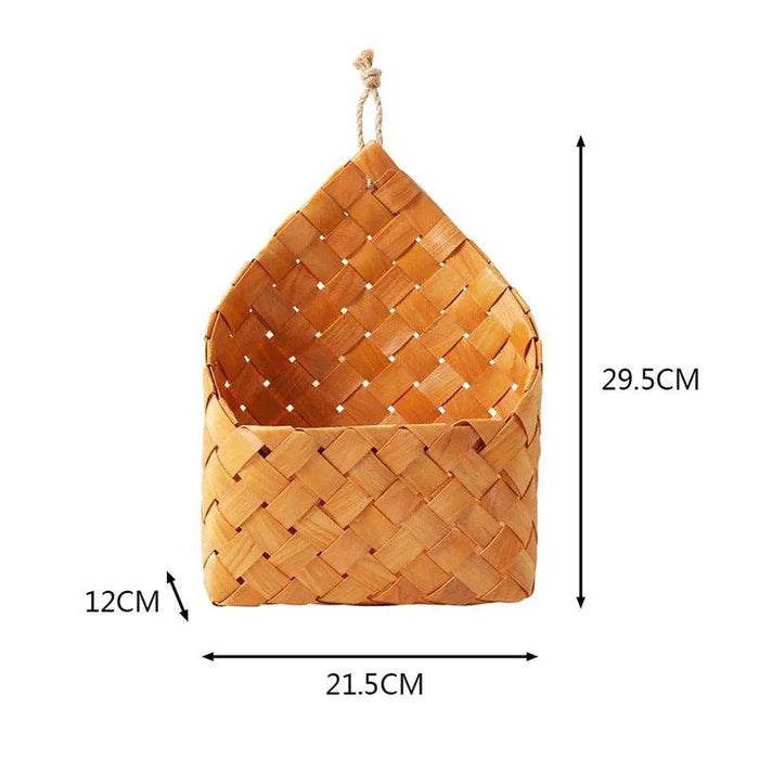 Woven Bamboo Wall Baskets for Elegant Plant and Flower Arrangement
