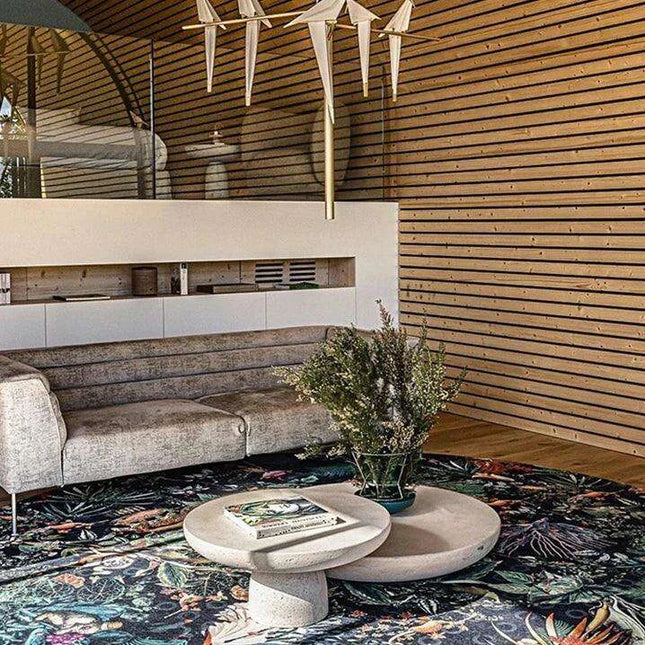 Sleek Grey Marble Nesting Coffee Table with Stylish Black Travertine Base for Contemporary Spaces