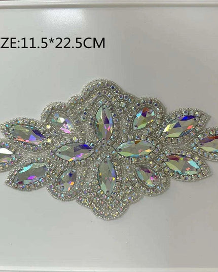 Glimmering Silver Rhinestone Floral Applique: Elegant Fashion Upgrade Accessory