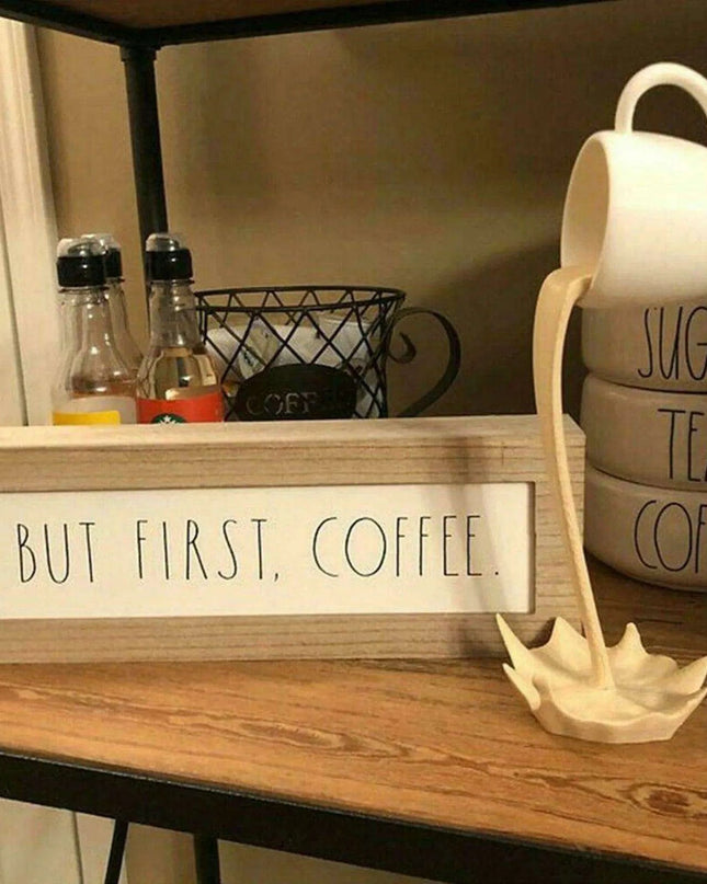 Whimsical Floating Coffee Cup Art - Enchanting Home Décor Piece