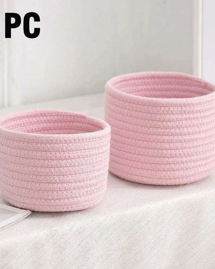 Stylish Handwoven Cotton Rope Basket for Home Organization and Storage