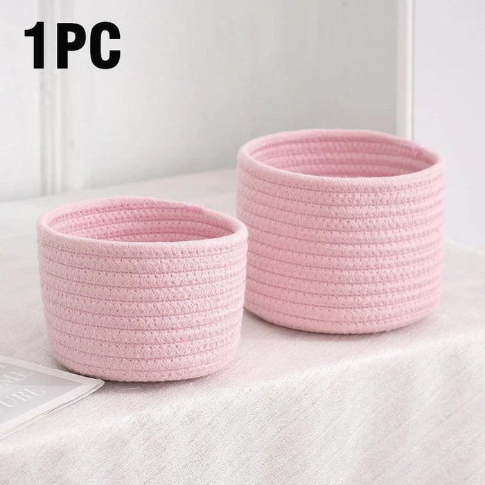 Stylish Handwoven Cotton Rope Basket for Home Organization and Storage