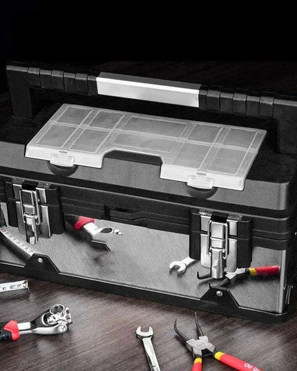 Elite Stainless Steel Toolbox with Dual Secure Storage and Innovative Security Features