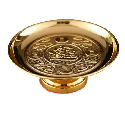 Elegant Lotus Metal Offering Dish for Spiritual Serenity and Home Decor