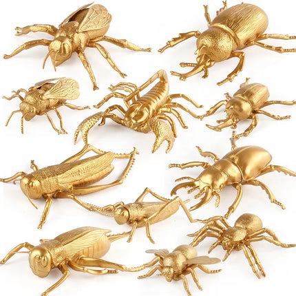 Realistic Mini Insect Figures — Simulated Beetle, Cricket & Bee Educational Models