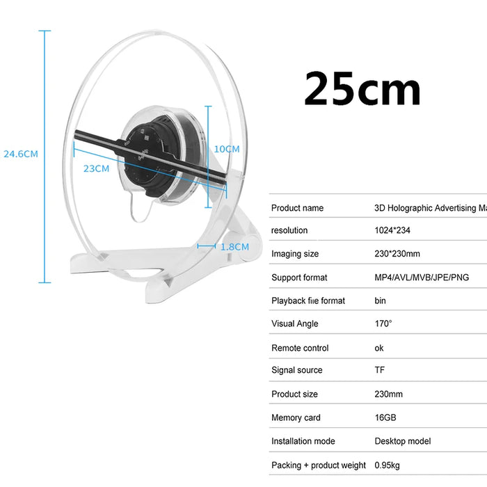 3D Hologram Fan Projector with Wifi Connectivity - Perfect for Brand Promotion