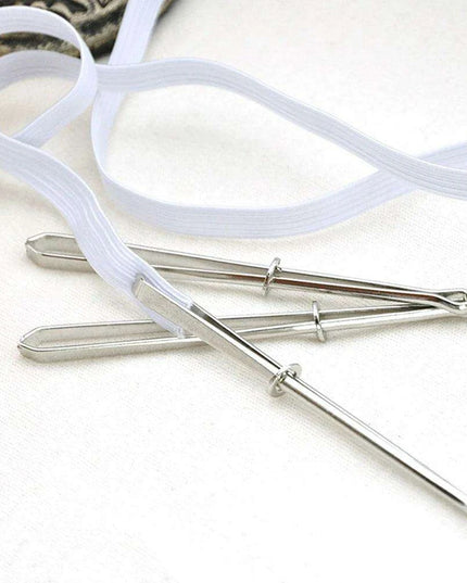 Sewing Revolution: Premium Stainless Steel Bodkin Threader with Elastic Clips