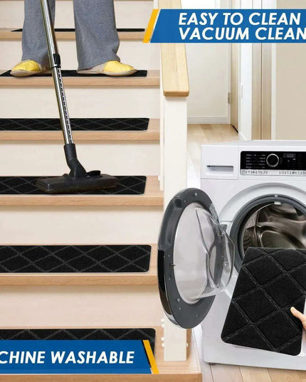SafetyStep Cushioned Non-Slip Stair Tread Mats - Water-Absorbent Safety Solution
