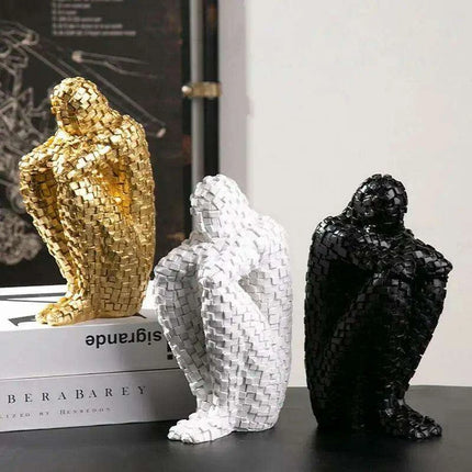 Nordic Elegance: The Thinker Resin Sculpture for Stylish Home Decor