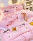 Pink / 1.2m Bed(3pcs) / Fitted Bed Sheet